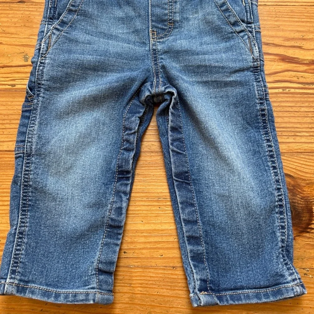 OshKosh B'Gosh Denim Overalls Kids Blue Excellent Embroidered Logo SIZE‎ 18M